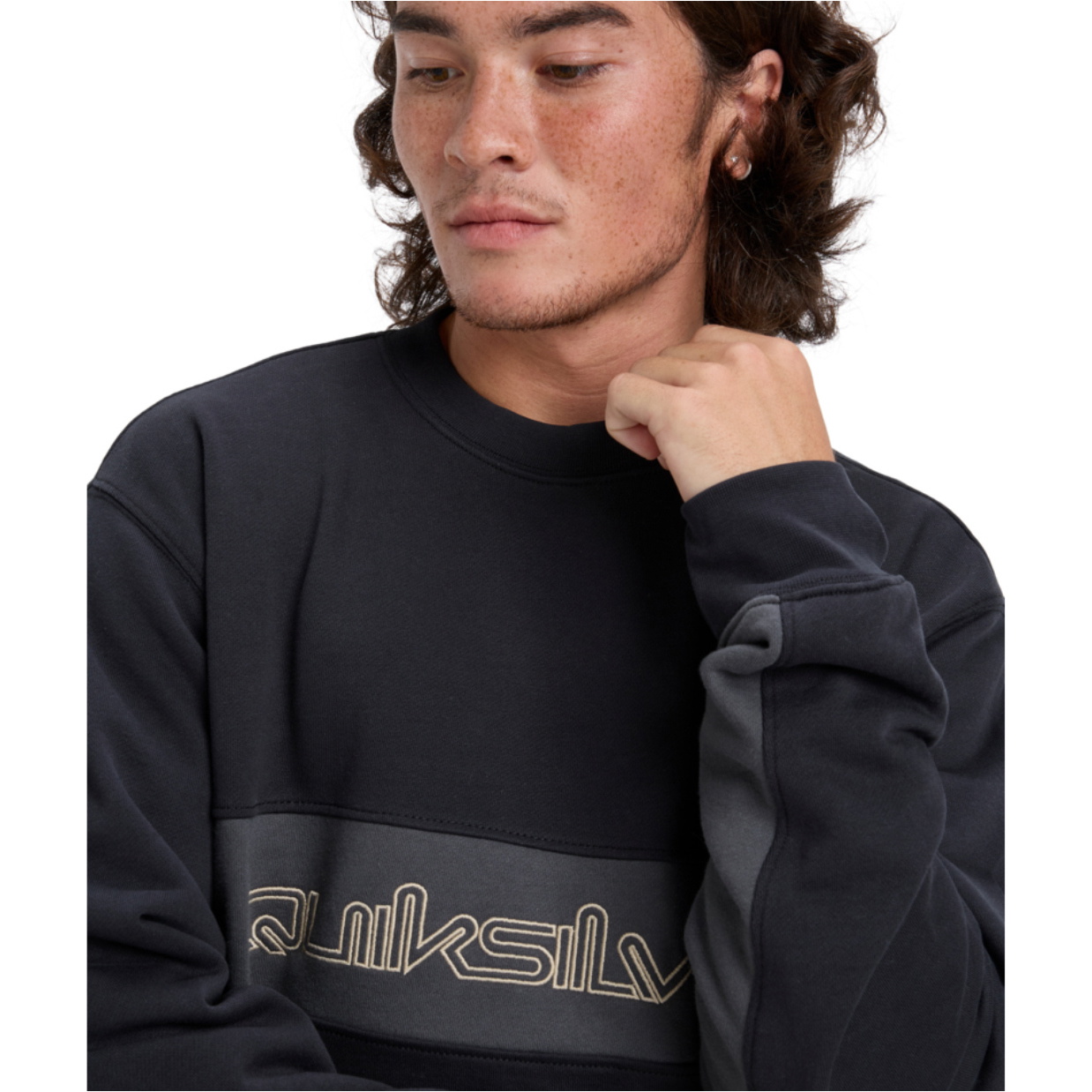 2025 Quiksilver Mens CB Crewneck Fleece EQYFT05152 - Black